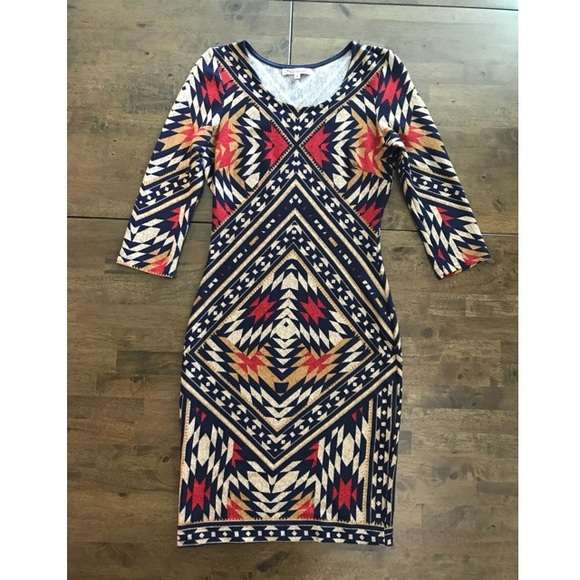 Tribal-colored Dress. Size Medium. - Picture 2 of 3